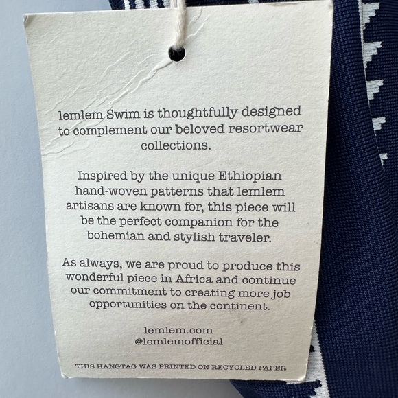 LemLem - Elene Classic One Piece - Navy / White Vertical Stripe - Small - Picture 13 of 14